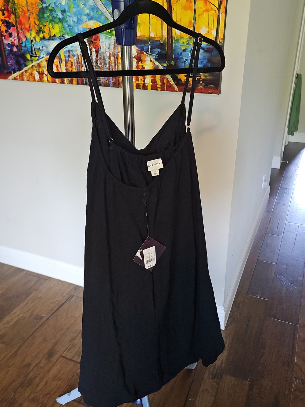 Ava & Viv Black Adjustable-Strap Sleep Chemise